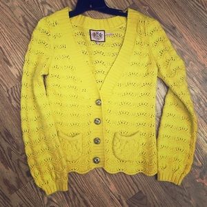 Bright yellow Juicy cardigan sweater